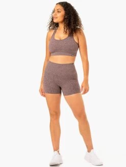 Rib Seamless Sports Bra - Chocolate Marl -Ryderwear rib seamless sports bra chocolate marl clothing ryderwear 437544 1080x