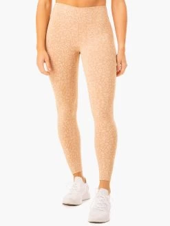 Rotation High Waisted Scrunch Leggings - Sandstone Leopard -Ryderwear rotation high waisted scrunch leggings sandstone leopard clothing ryderwear 196044 1080x