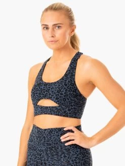 Rotation Sports Bra - Navy Leopard -Ryderwear rotation sports bra navy leopard clothing ryderwear 191639 1080x