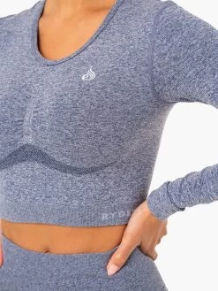 Sculpt Seamless Long Sleeve Top - Navy Marl 8 Sculpt Seamless Long Sleeve Top - Navy Marl -Ryderwear sculpt seamless long sleeve top navy marl clothing ryderwear 983396 1080x