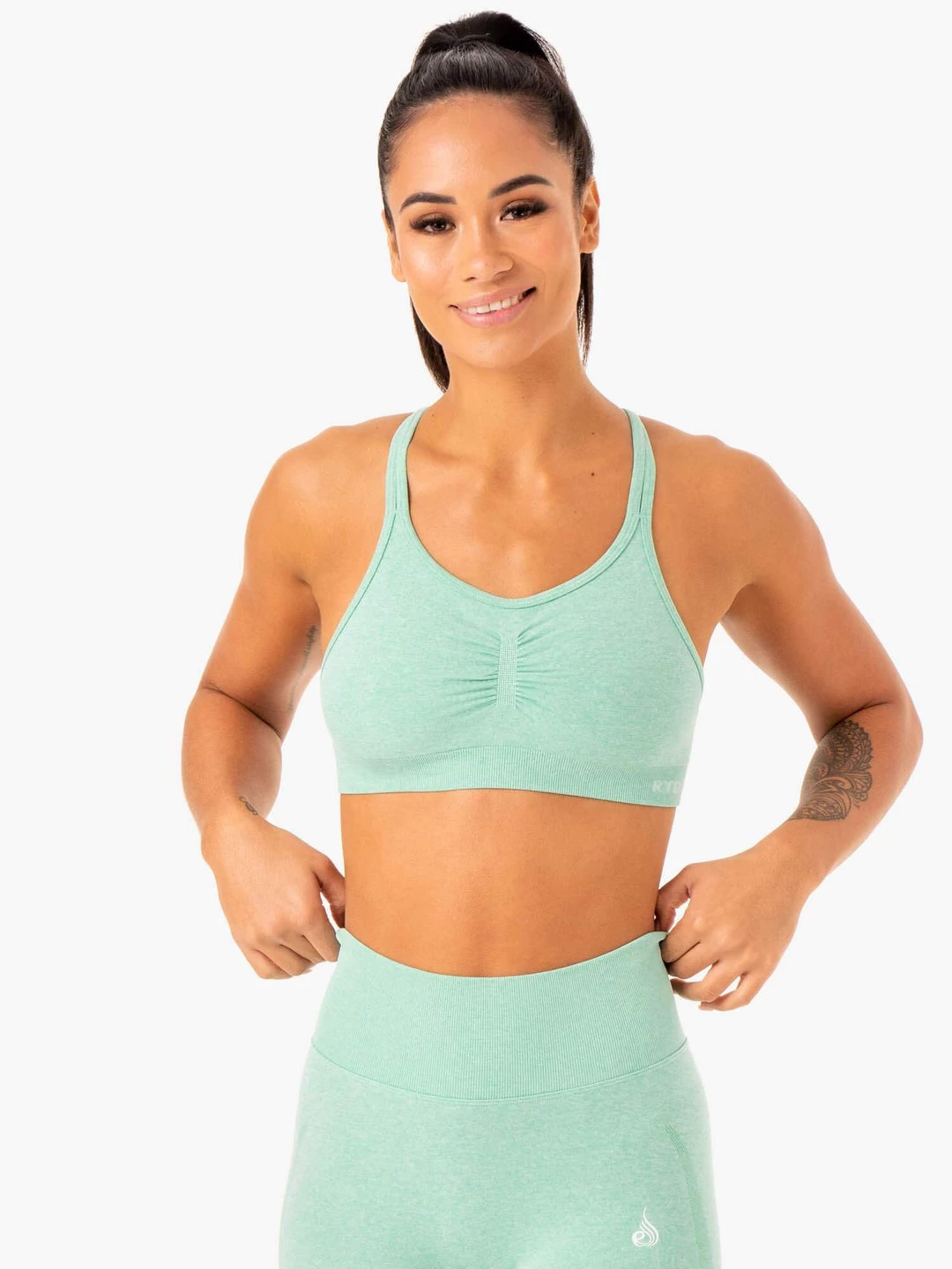 Sculpt Seamless Sports Bra - Mint Marl 2 Sculpt Seamless Sports Bra - Mint Marl - Image 2