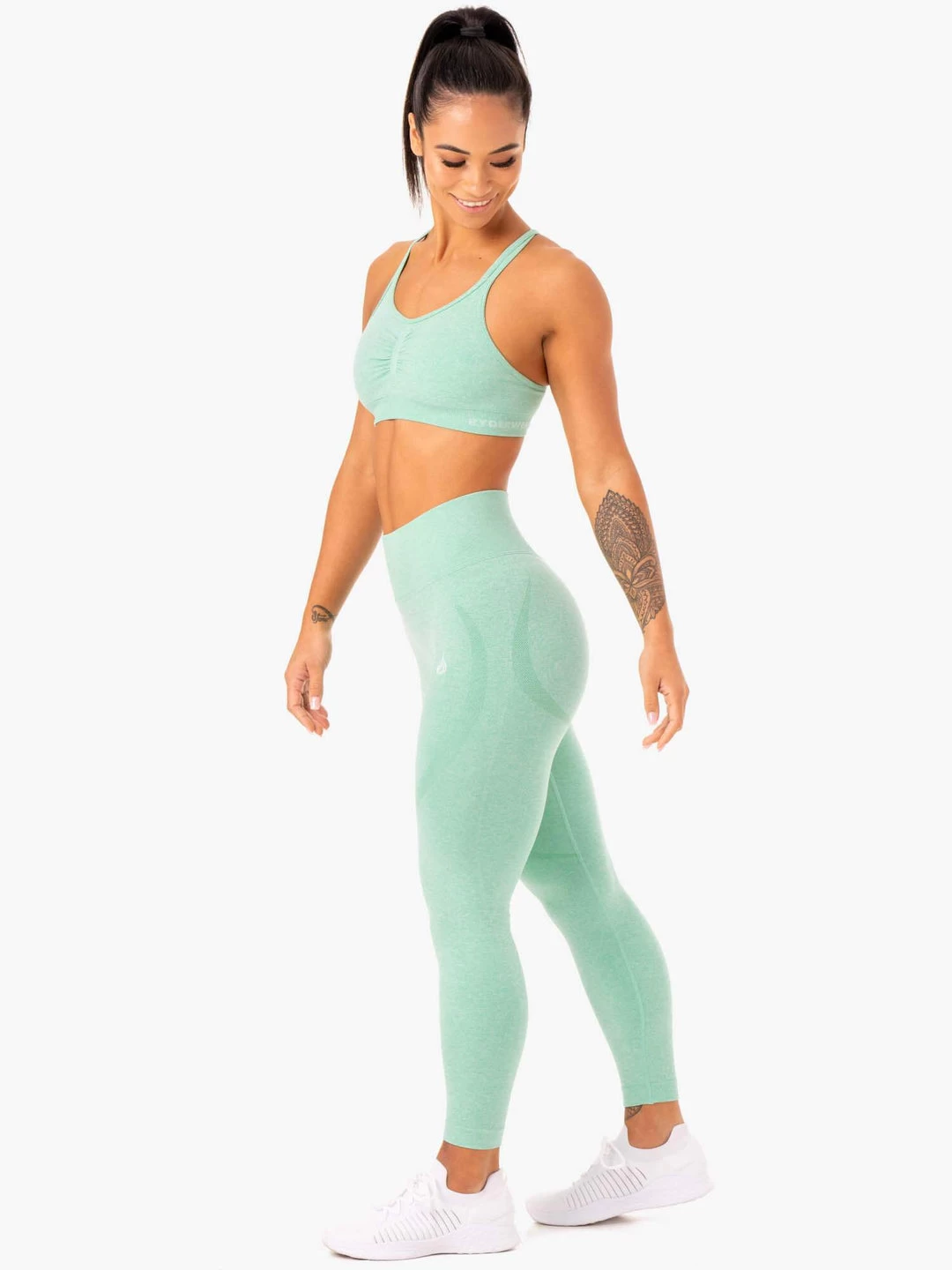 Sculpt Seamless Sports Bra - Mint Marl 3 Sculpt Seamless Sports Bra - Mint Marl - Image 3