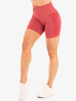 Seamless Staples Shorts - Cherry Red Marl
