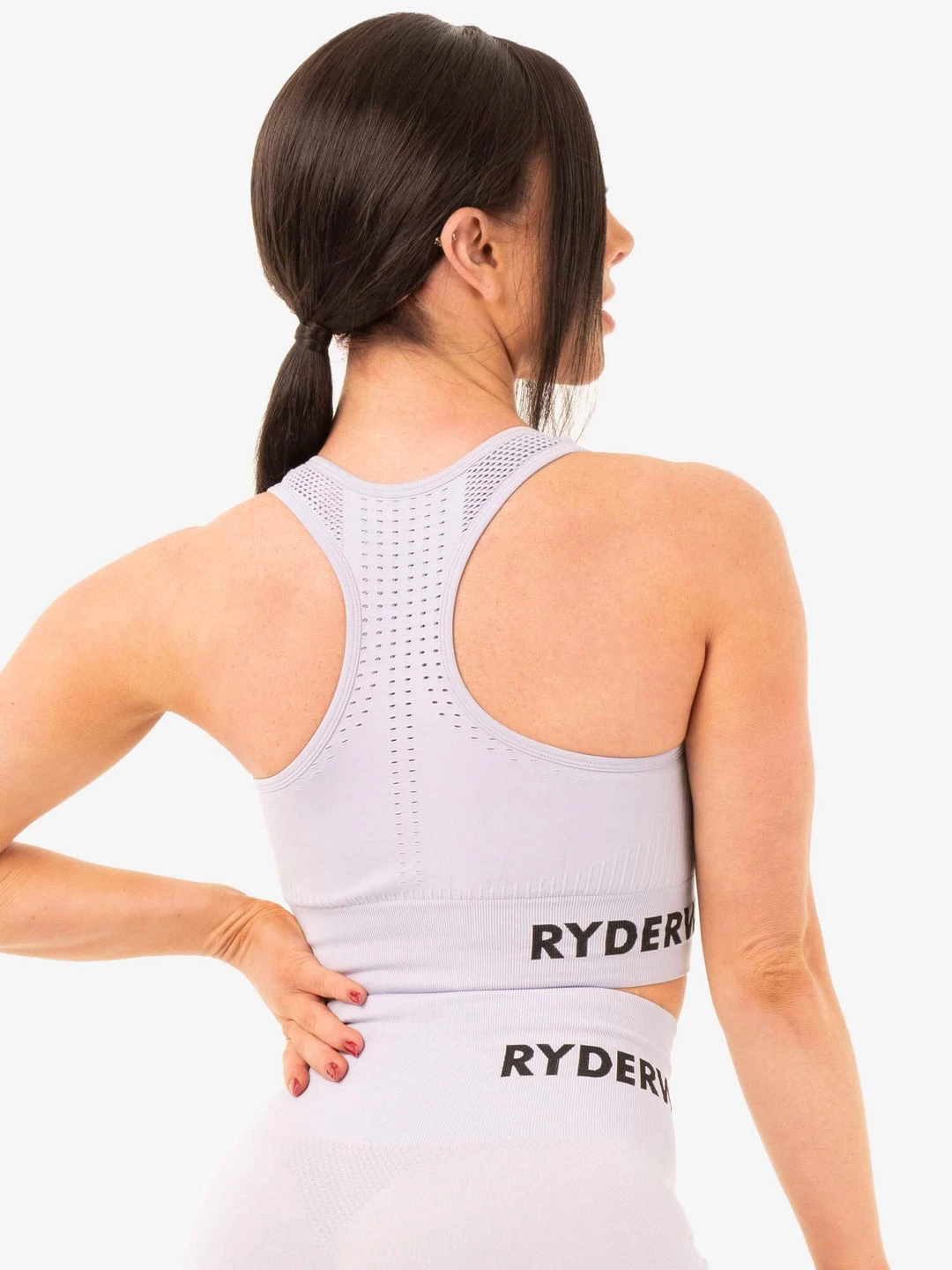 Seamless Staples Sports Bra - Lilac Marl 2 Seamless Staples Sports Bra - Lilac Marl - Image 2