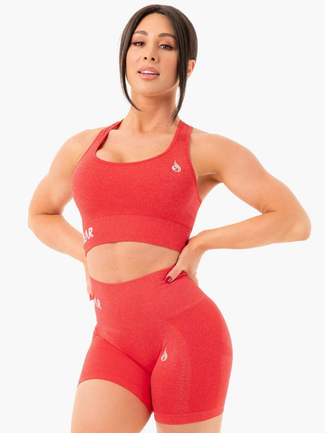 Seamless Staples Sports Bra - Red Marl 2 Seamless Staples Sports Bra - Red Marl - Image 2