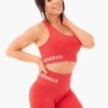 Seamless Staples Sports Bra - Red Marl