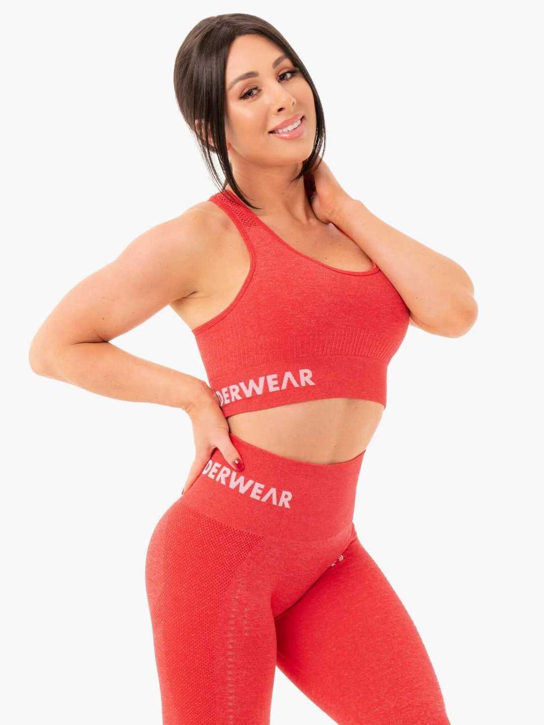 Seamless Staples Sports Bra - Red Marl 1 Seamless Staples Sports Bra - Red Marl