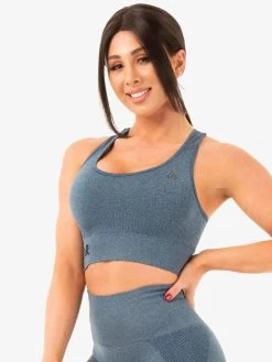 Seamless Staples Sports Bra - Teal Marl -Ryderwear seamless staples sports bra teal marl clothing ryderwear 782607 1080x
