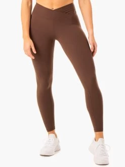 Serene Cross Over Scrunch Leggings - Chocolate -Ryderwear serene cross over scrunch leggings chocolate clothing ryderwear 163628 1080x