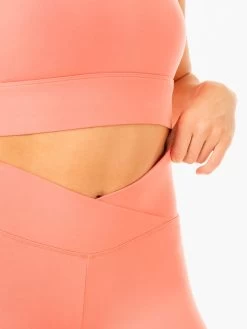 Serene Cross Over Scrunch Leggings - Rose Pink -Ryderwear serene cross over scrunch leggings rose pink clothing ryderwear 625359 1080x