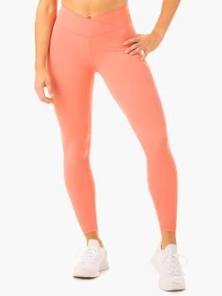 Ryderwear 9 Serene Cross Over Scrunch Leggings - Rose Pink