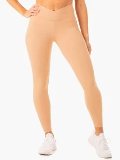 Serene Cross Over Scrunch Leggings - Tan -Ryderwear serene cross over scrunch leggings tan clothing ryderwear 507755 1080x