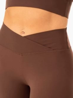 Serene Cross Over Scrunch Shorts - Chocolate -Ryderwear serene cross over scrunch shorts chocolate clothing ryderwear 253802 1080x