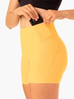 Sola High Waisted Shorts - Mango -Ryderwear sola high waisted shorts mango clothing ryderwear 126024 1080x