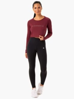 Staples Cropped Sweater - Burgundy -Ryderwear staples cropped sweater burgundy clothing ryderwear 373411 1080x