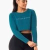 Staples Cropped Sweater - Emerald