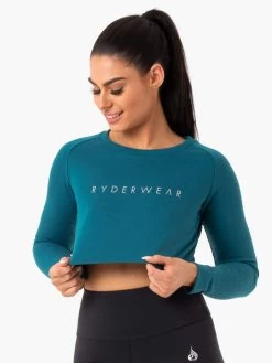 Staples Cropped Sweater - Emerald 6 Staples Cropped Sweater - Emerald -Ryderwear staples cropped sweater emerald clothing ryderwear 381296 1080x