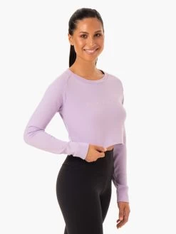 Staples Cropped Sweater - Lilac -Ryderwear staples cropped sweater lilac clothing ryderwear 517482 1080x