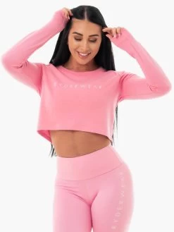 Staples Cropped Sweater - Pink -Ryderwear staples cropped sweater pink clothing ryderwear 876320 1080x