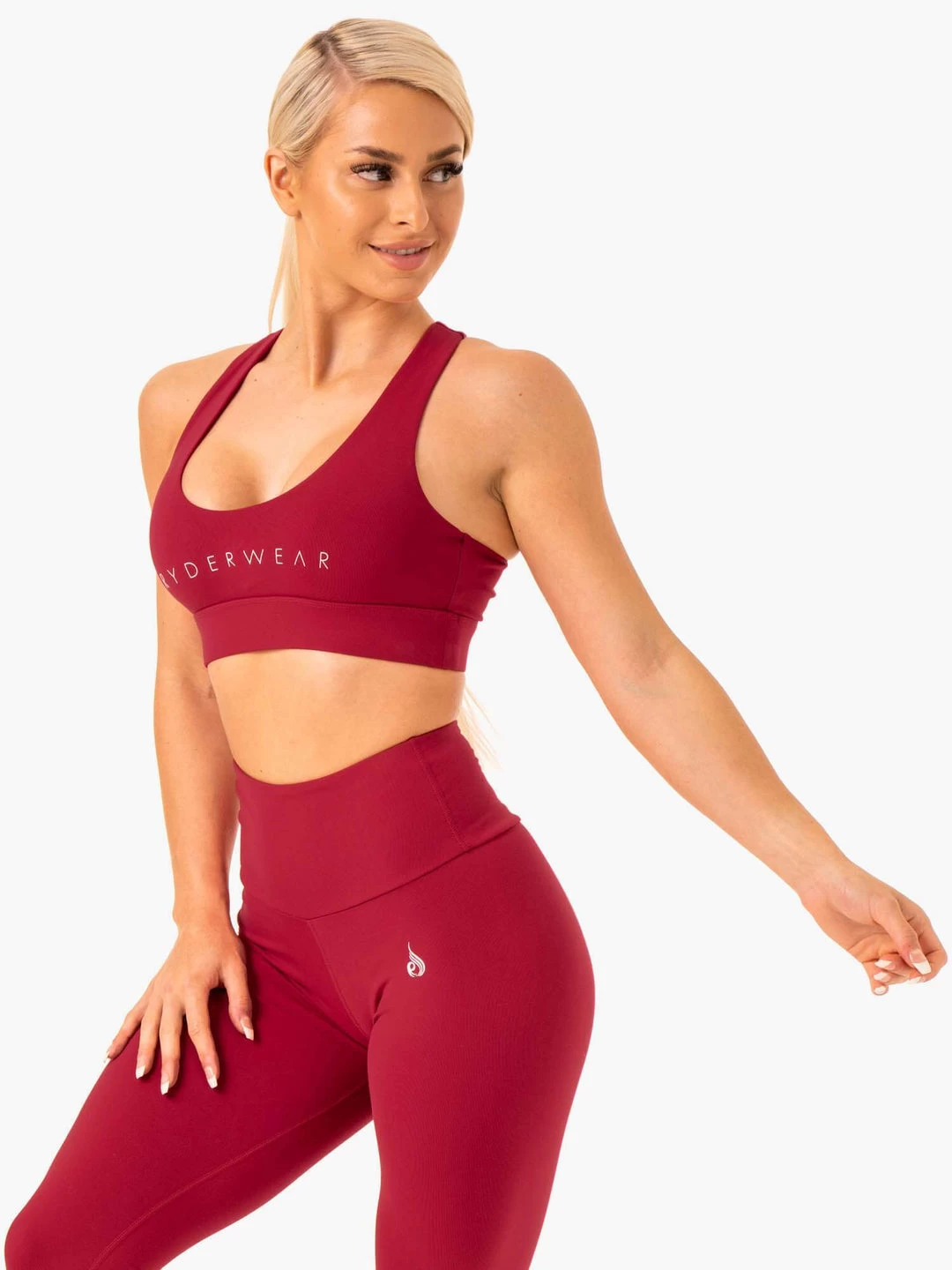 Staples Cross Over Sports Bra - Wine Red 3 Staples Cross Over Sports Bra - Wine Red - Image 3
