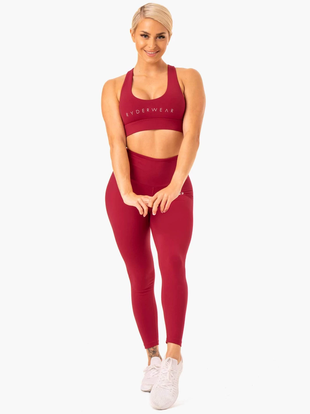 Staples Cross Over Sports Bra - Wine Red 5 Staples Cross Over Sports Bra - Wine Red - Image 5