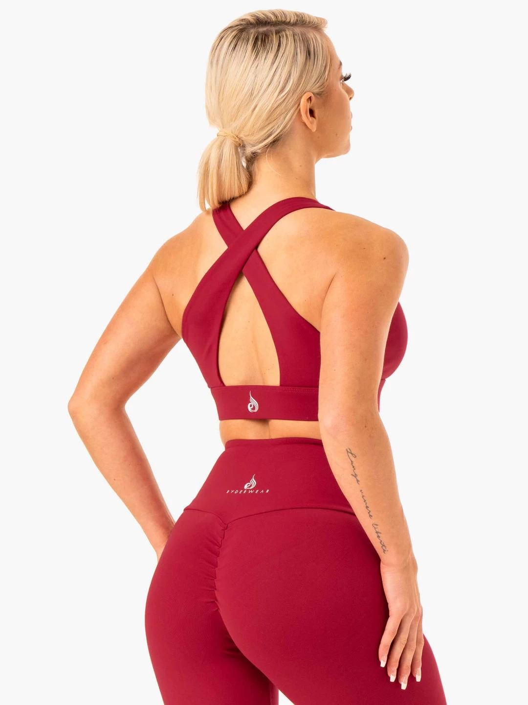 Staples Cross Over Sports Bra - Wine Red 4 Staples Cross Over Sports Bra - Wine Red - Image 4