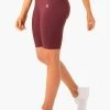 Staples Scrunch Bum Bike Shorts - Burgundy