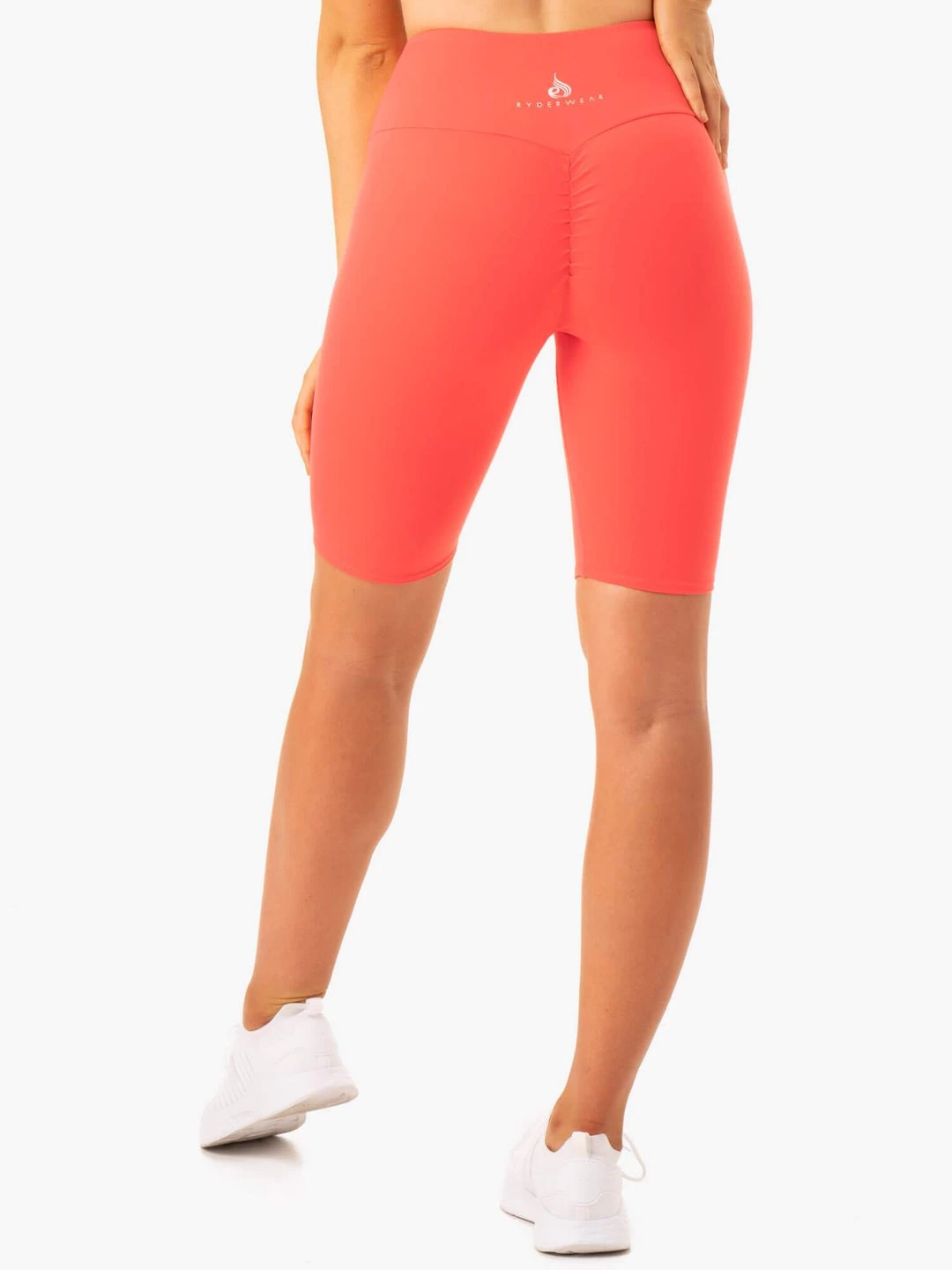 Staples Scrunch Bum Bike Shorts - Coral 2 Staples Scrunch Bum Bike Shorts - Coral - Image 2