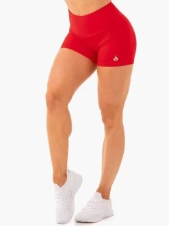 Staples Scrunch Bum Booty Shorts - Red