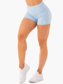 Staples Scrunch Bum Booty Shorts - Sky Blue