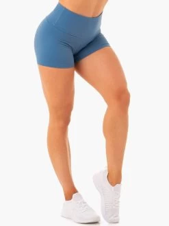 Staples Scrunch Bum Booty Shorts - Steel Blue -Ryderwear staples scrunch bum booty shorts steel blue clothing ryderwear 416314 1080x