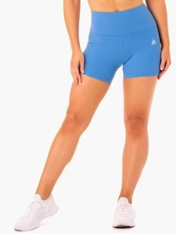 Staples Scrunch Bum Mid Length Shorts - Blue