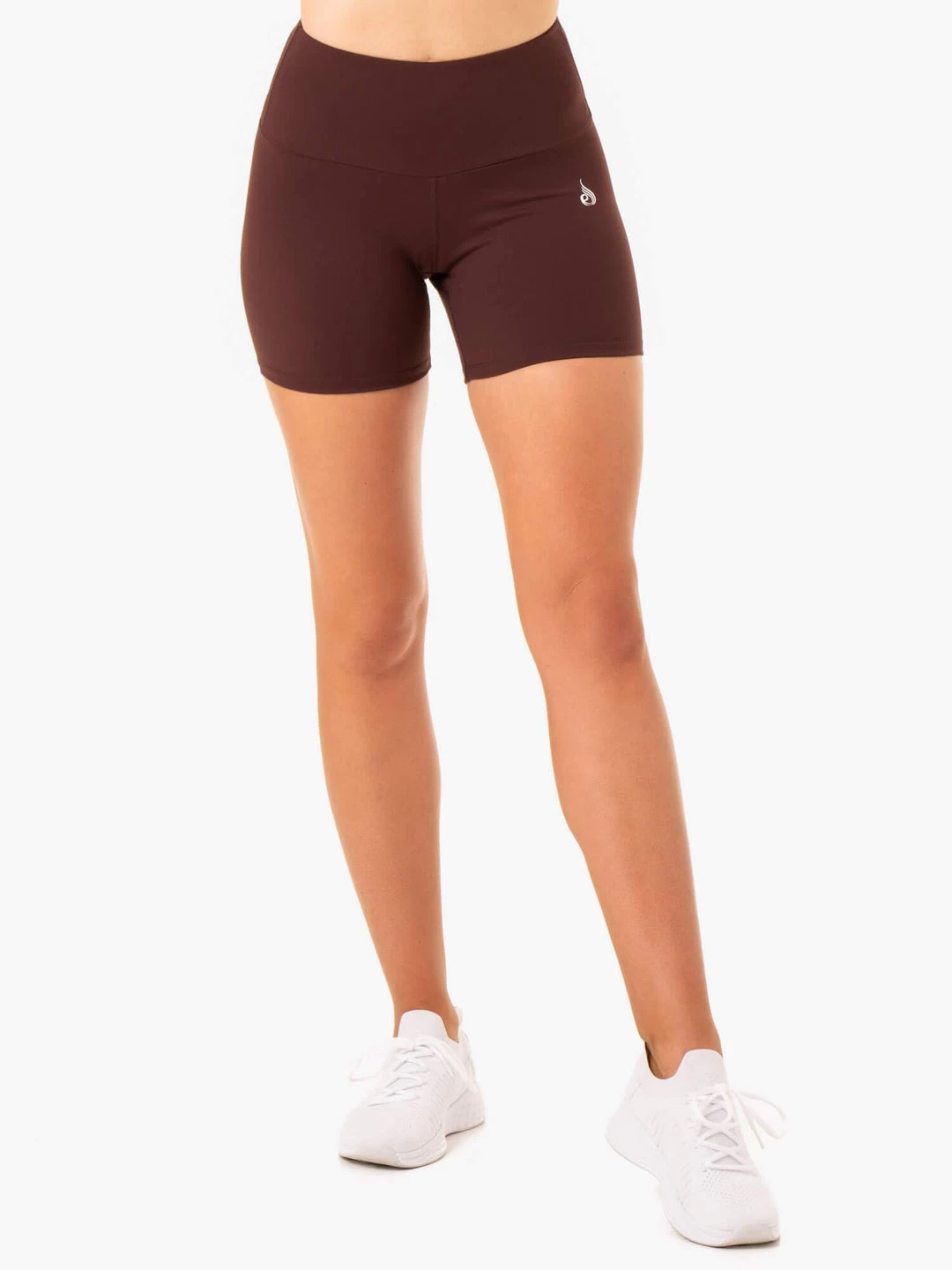 Staples Scrunch Bum Mid Length Shorts - Chocolate 2 Staples Scrunch Bum Mid Length Shorts - Chocolate - Image 2
