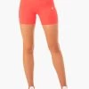 Staples Scrunch Bum Mid Length Shorts - Coral