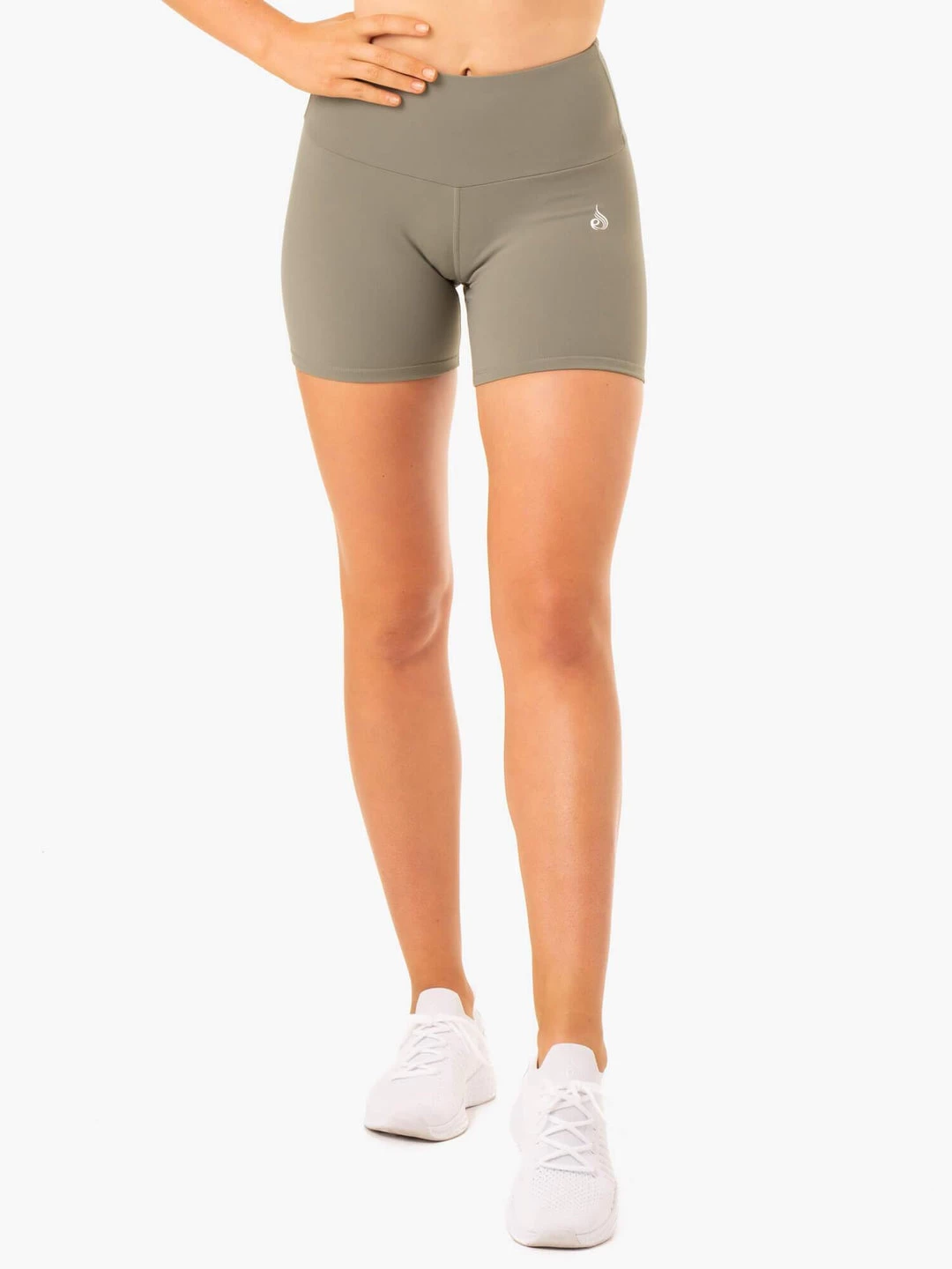 Staples Scrunch Bum Mid Length Shorts - Khaki 3 Staples Scrunch Bum Mid Length Shorts - Khaki - Image 3