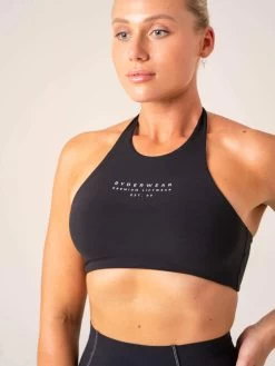 Stride Halter Sports Bra - Black -Ryderwear stride halter sports bra black clothing ryderwear 233121 1080x