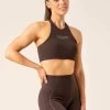 Stride Halter Sports Bra - Chocolate