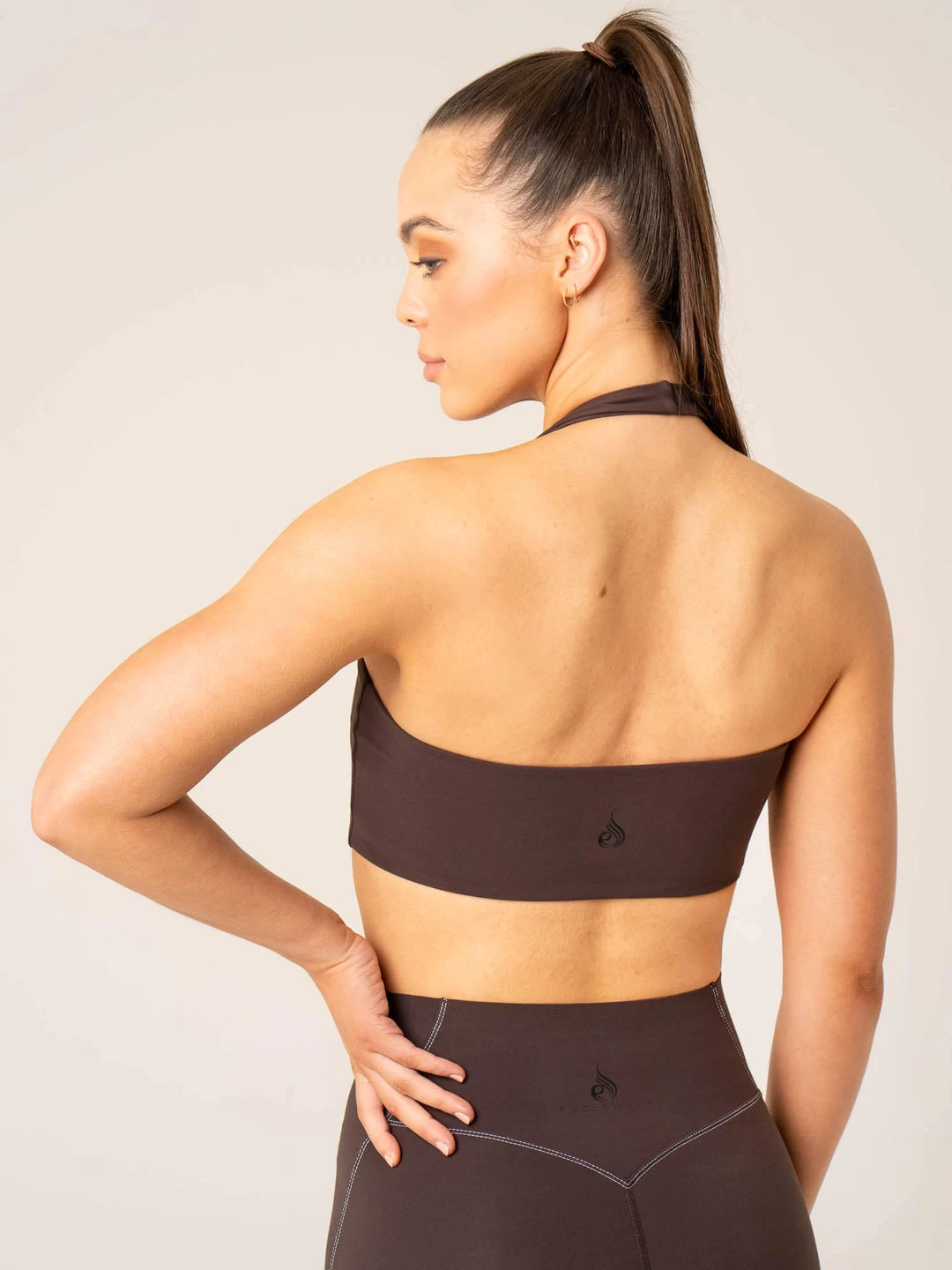 Stride Halter Sports Bra - Chocolate 2 Stride Halter Sports Bra - Chocolate - Image 2