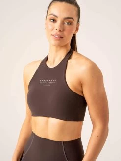 Stride Halter Sports Bra - Chocolate 7 Stride Halter Sports Bra - Chocolate -Ryderwear stride halter sports bra chocolate clothing ryderwear 756160 1080x