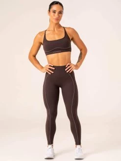 Stride High Waisted Leggings - Chocolate -Ryderwear stride high waisted leggings chocolate clothing ryderwear 544985 1080x