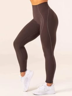 Stride High Waisted Leggings - Chocolate -Ryderwear stride high waisted leggings chocolate clothing ryderwear 853767 1080x