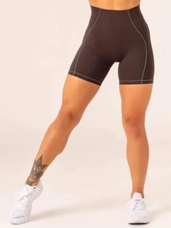 Stride High Waisted Shorts - Chocolate 8 Stride High Waisted Shorts - Chocolate -Ryderwear stride high waisted shorts chocolate clothing ryderwear 339401 1080x