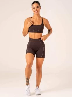 Stride High Waisted Shorts - Chocolate 11 Stride High Waisted Shorts - Chocolate -Ryderwear stride high waisted shorts chocolate clothing ryderwear 676122 1080x