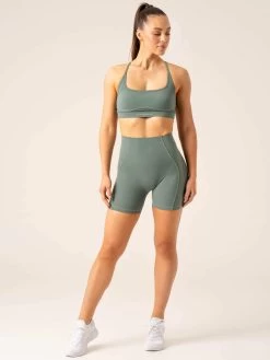 Stride High Waisted Shorts - Sage -Ryderwear stride high waisted shorts sage clothing ryderwear 823392 1080x