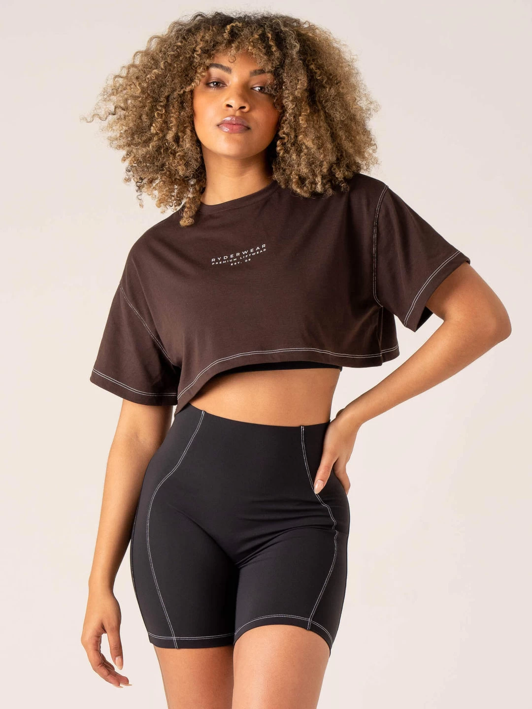 Stride Oversized Tee - Chocolate 1 Stride Oversized Tee - Chocolate
