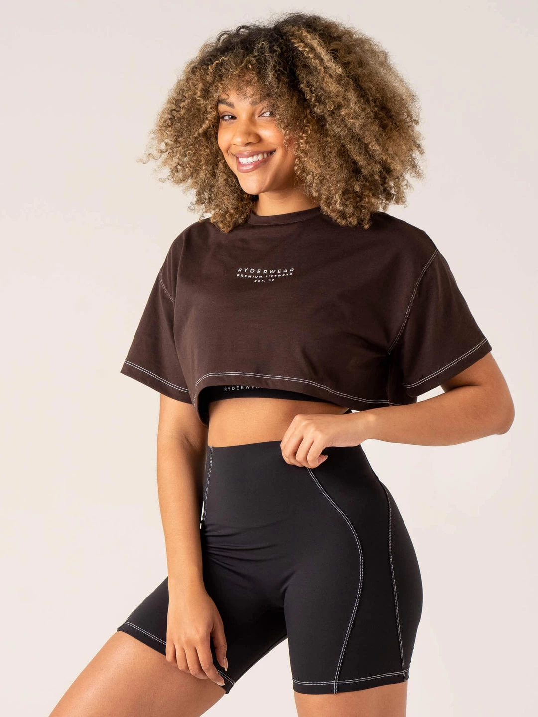 Stride Oversized Tee - Chocolate 3 Stride Oversized Tee - Chocolate - Image 3