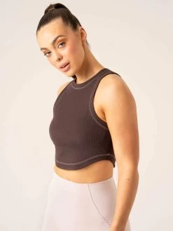 Stride Rib Tank - Chocolate -Ryderwear stride rib tank chocolate clothing ryderwear 825251 1080x