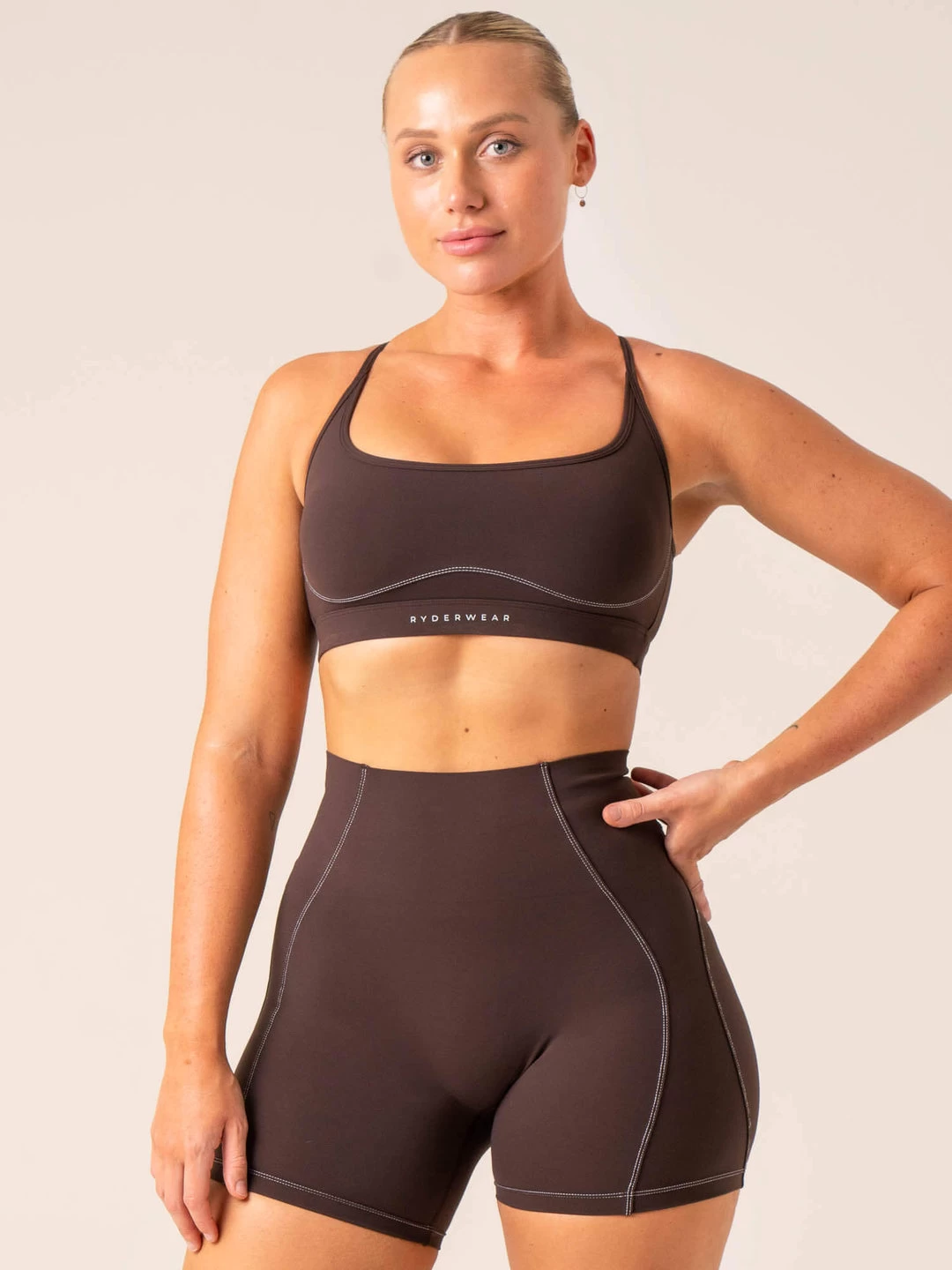 Stride Sports Bra - Chocolate 3 Stride Sports Bra - Chocolate - Image 3