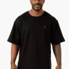 Throwback Oversized Fleece T-Shirt - Black