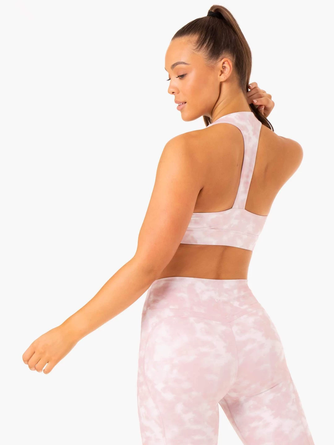 Tie Dye Sports Bra - Mauve Pink Tie Dye 4 Tie Dye Sports Bra - Mauve Pink Tie Dye - Image 4